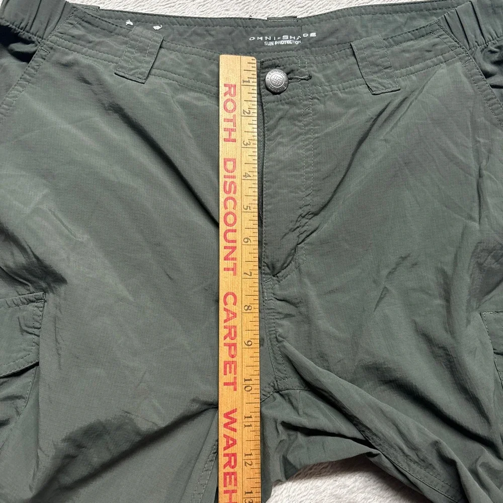 Columbia Silver Ridge Convertible Cargo Pants Mens 34x25 Green Cropped Capri 3/4